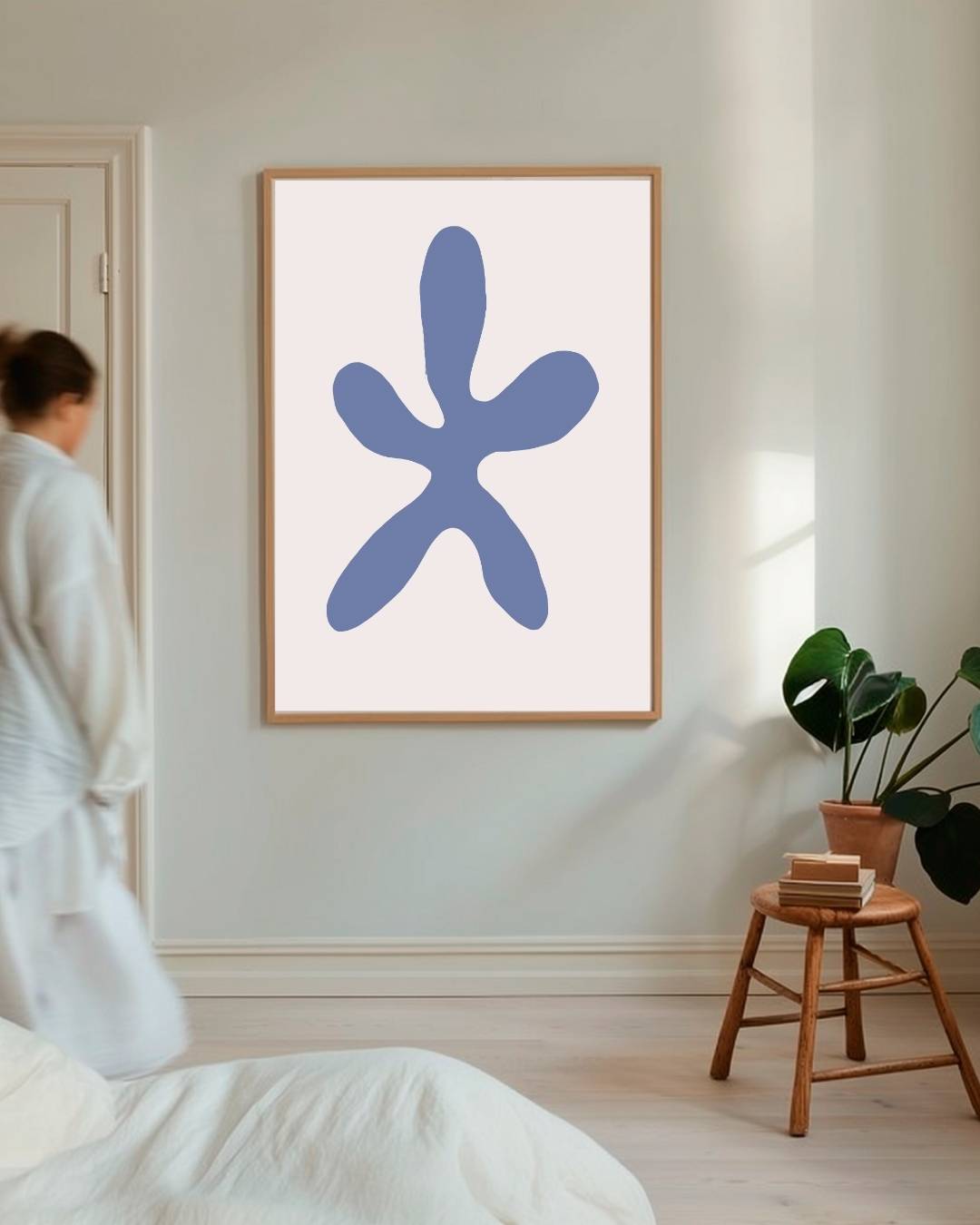 Blauwe abstract Poster – staande poster voor modern interieur