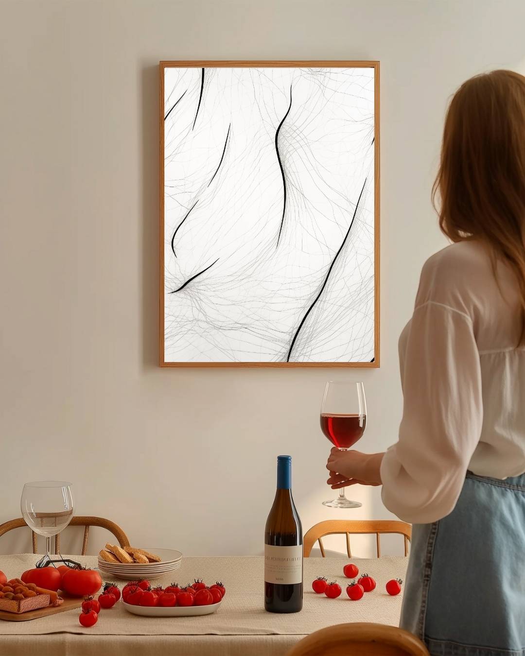 Subtiele lijnpatronen Poster – staande poster voor modern interieur