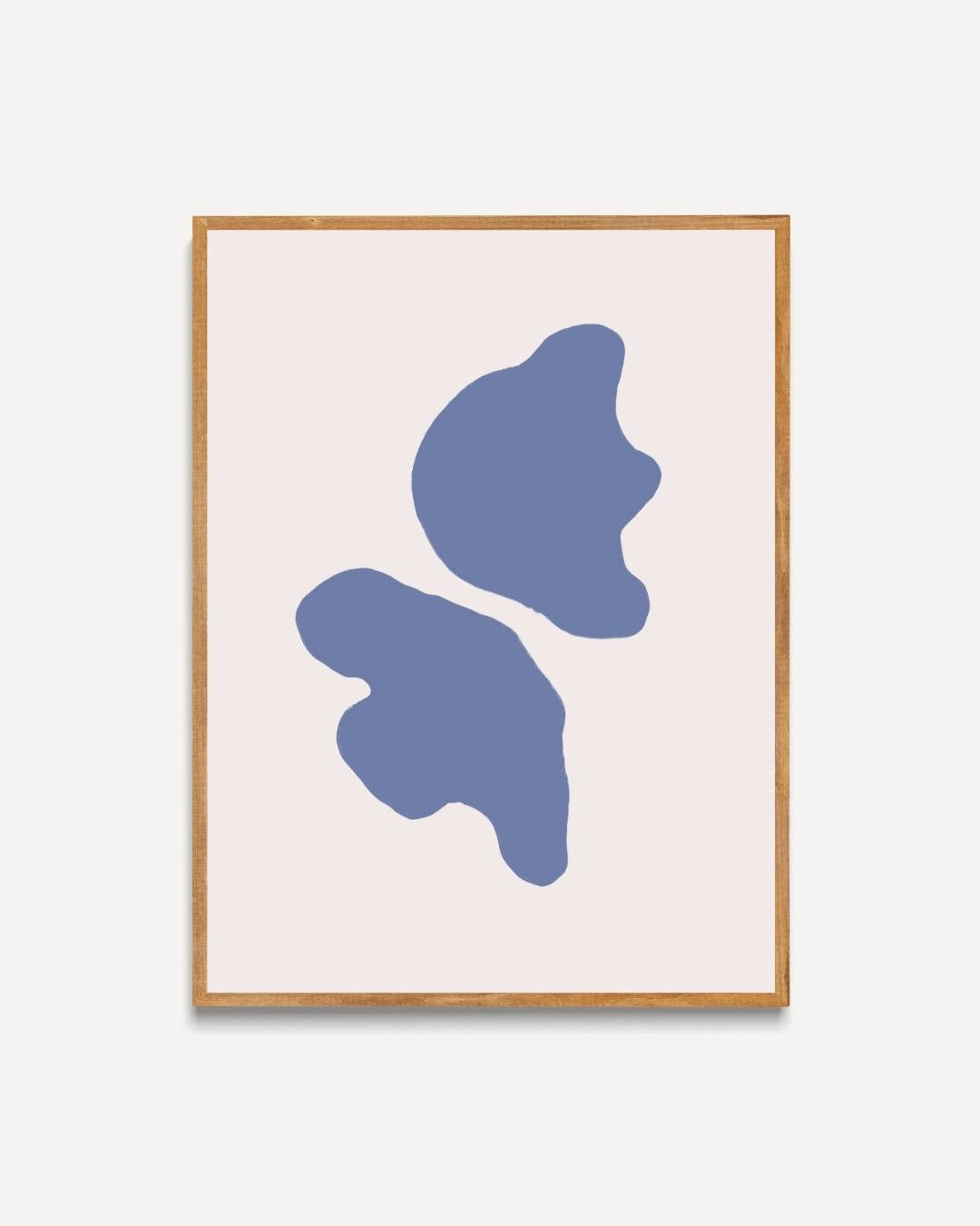 Blauwe abstracte vormen Poster – portret poster als wanddecoratie