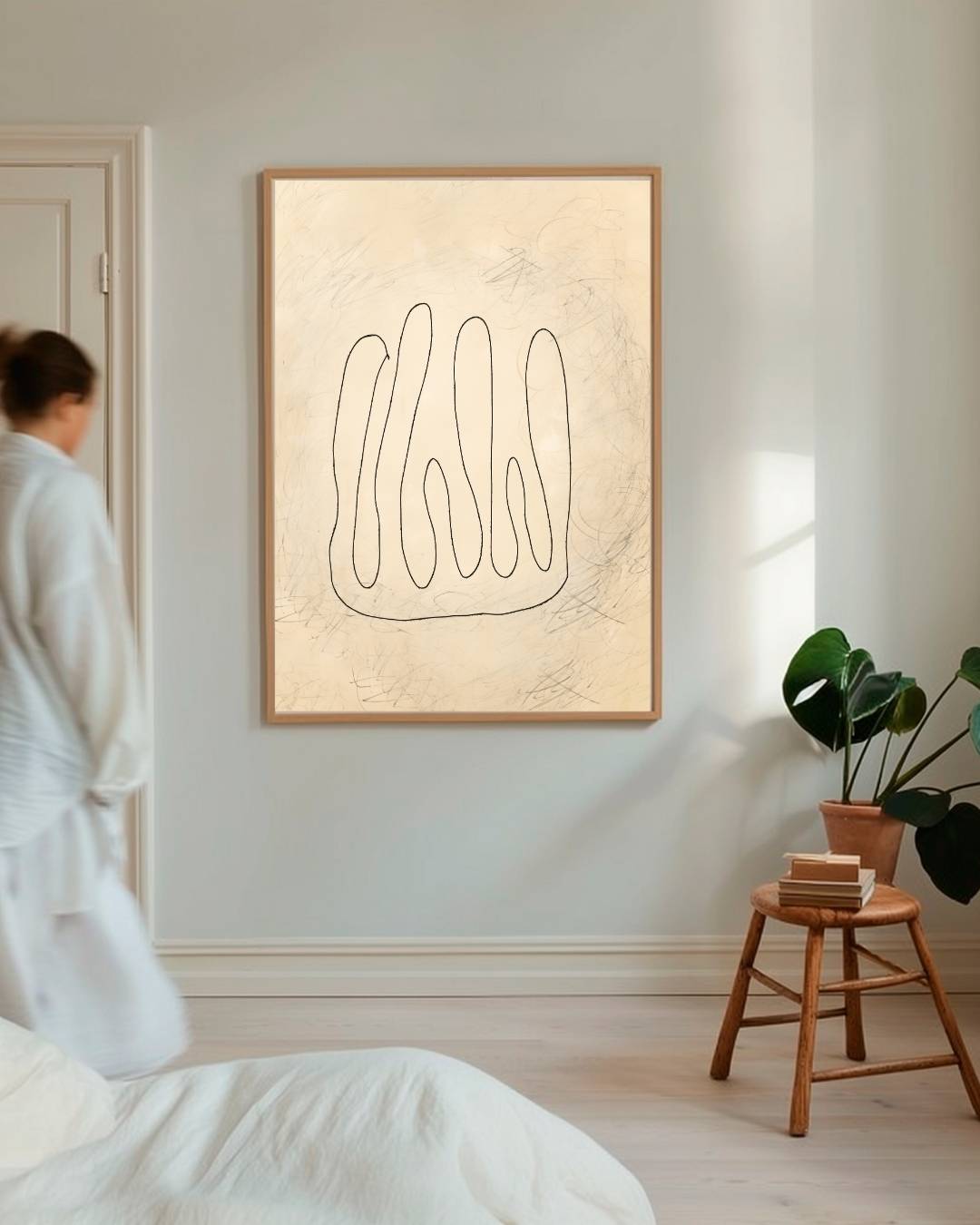 Organische lijnen abstract Poster – staande poster voor modern interieur