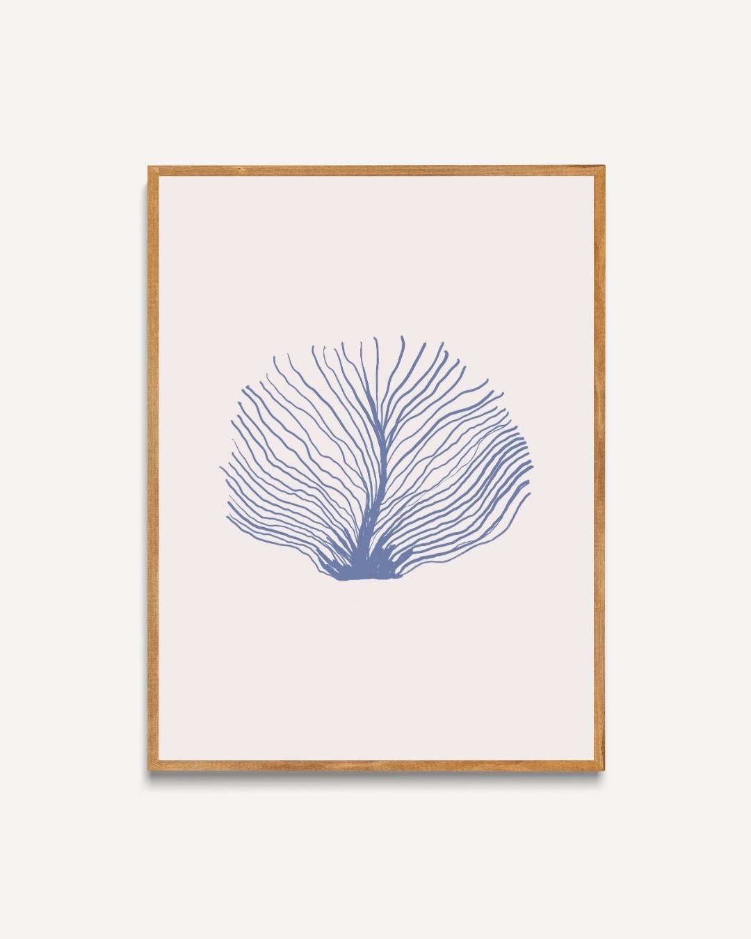 Blauwe koraal structuur Poster – portret poster als wanddecoratie