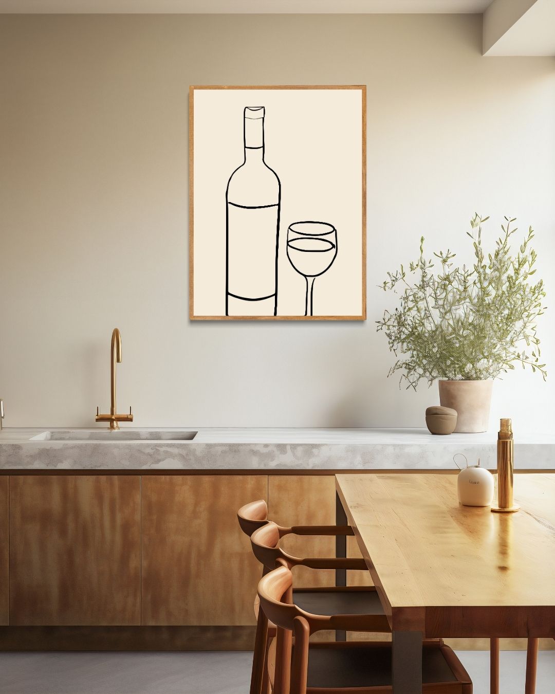 Wine and Dine? Poster – staande poster voor modern interieur