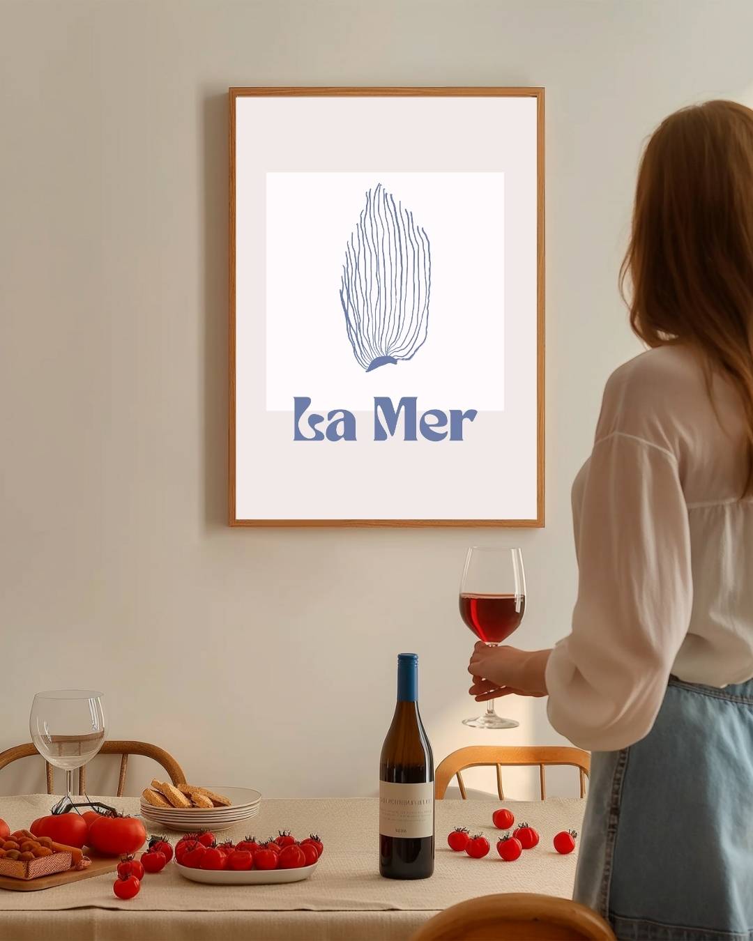 Koraal La mer Poster – staande poster voor modern interieur