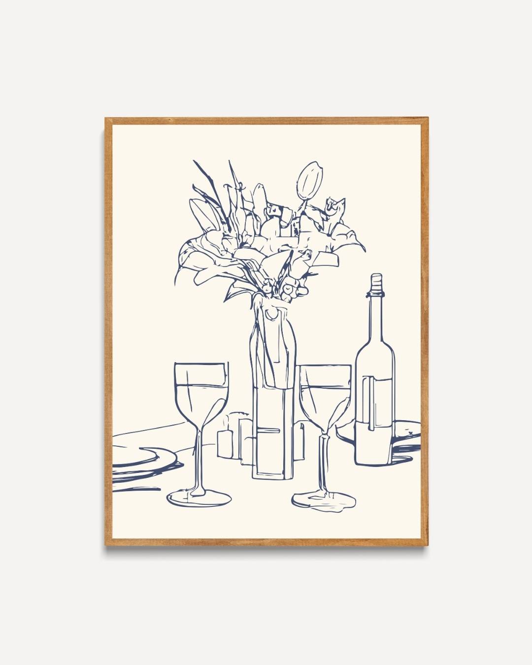 Minimalistische eettafel Poster – portret poster als wanddecoratie