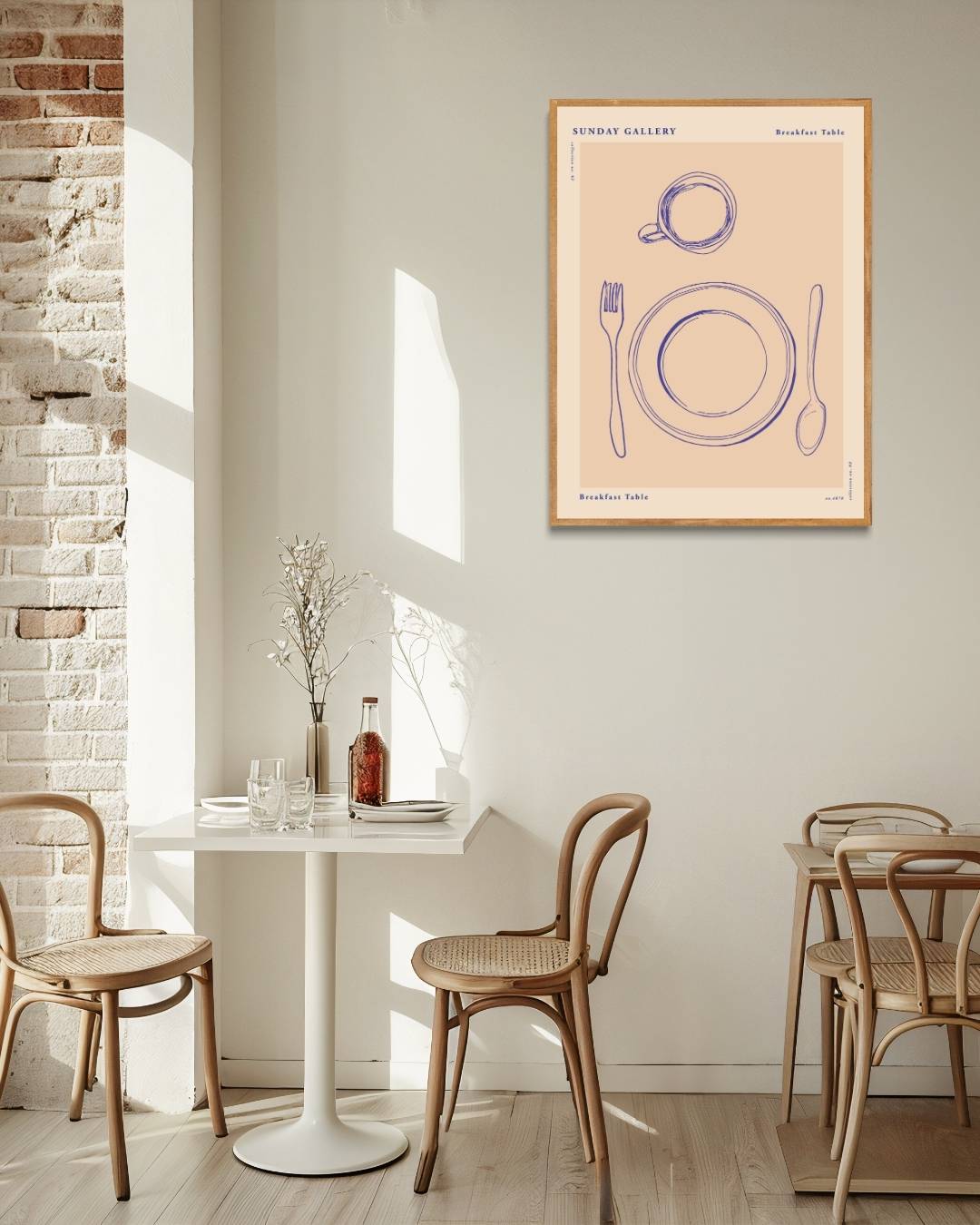 Ontbijttafel Poster Kunstwerk – staande poster voor modern interieur