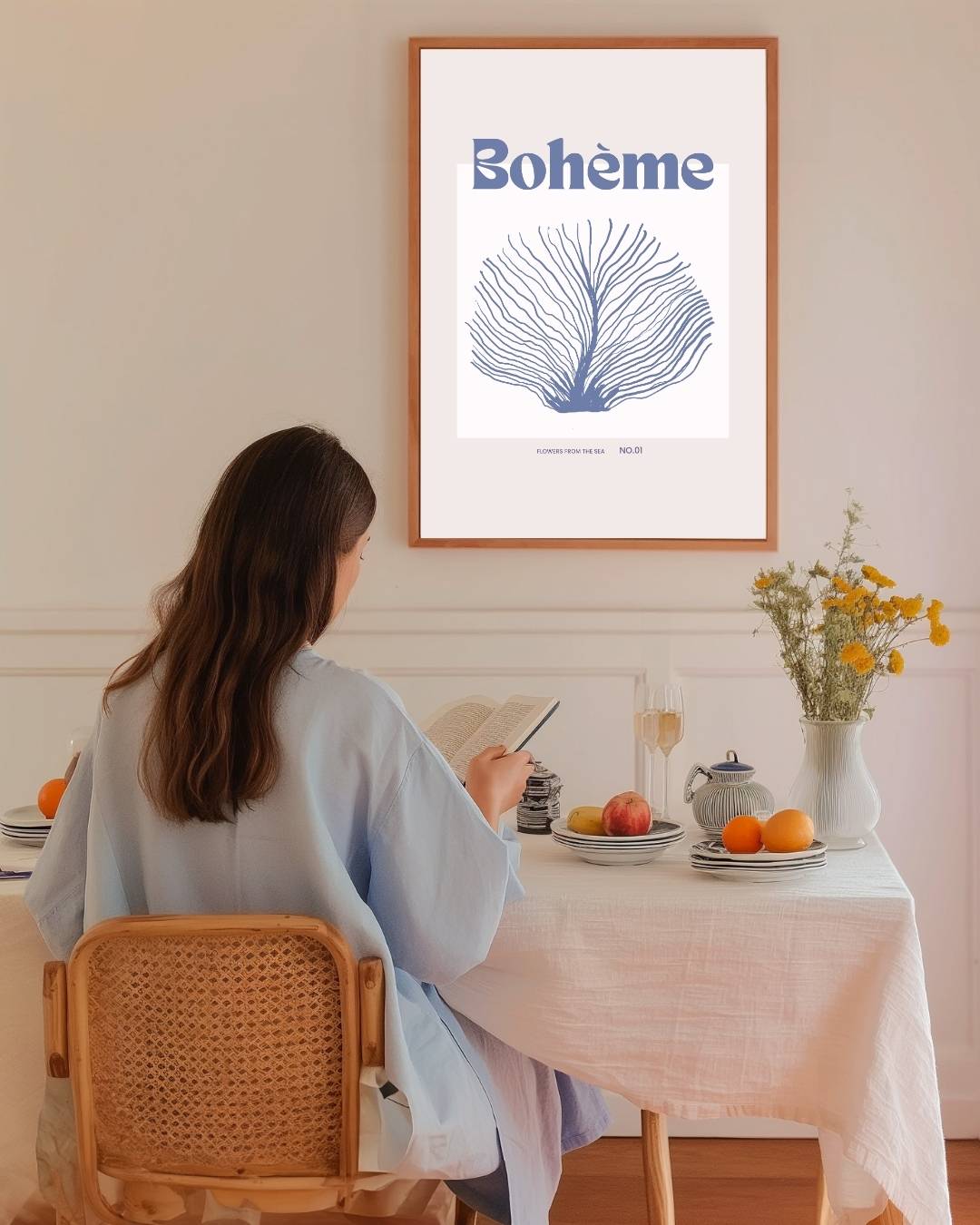 Bohème zee koraal Poster – staande poster voor modern interieur