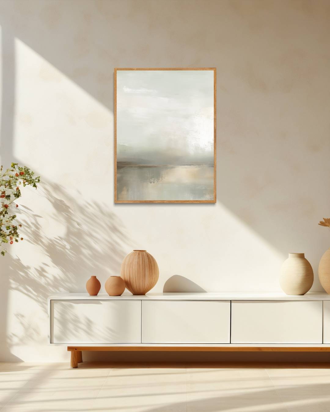 Mistige landschappen in zachte tonen Poster – staande poster voor modern interieur