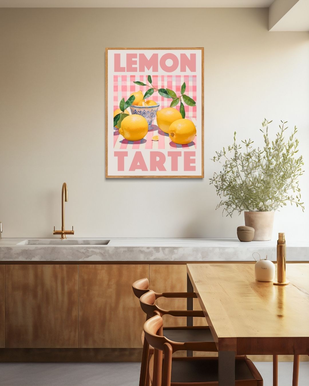 Citroentaart Poster – staande poster voor modern interieur