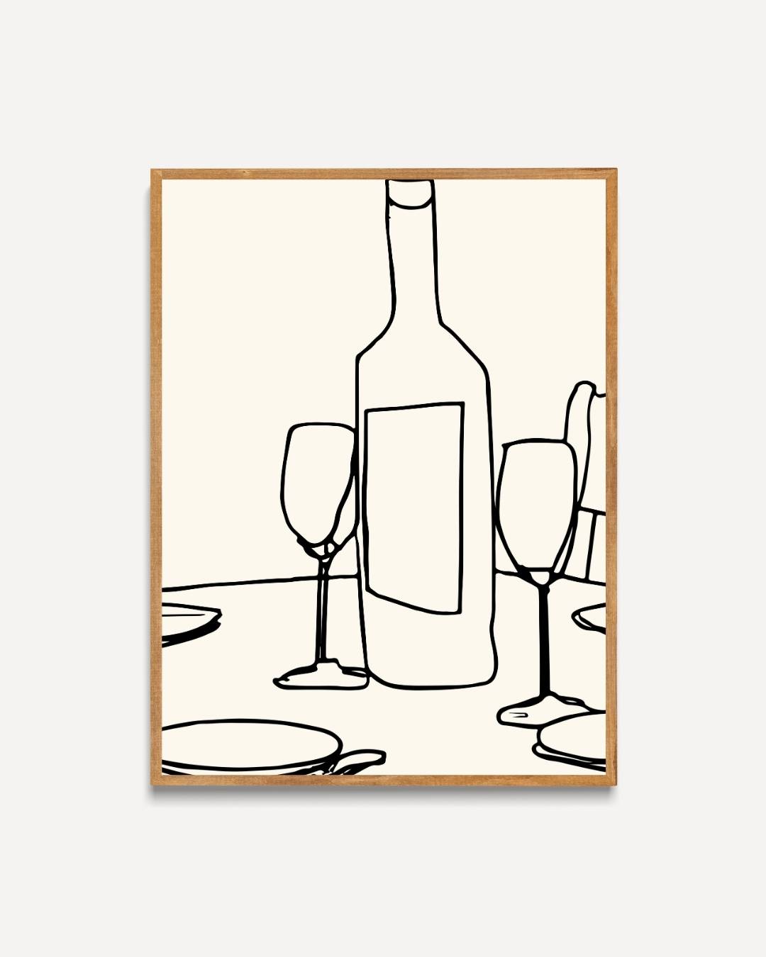 Minimalistische tafelsfeer Poster – portret poster als wanddecoratie