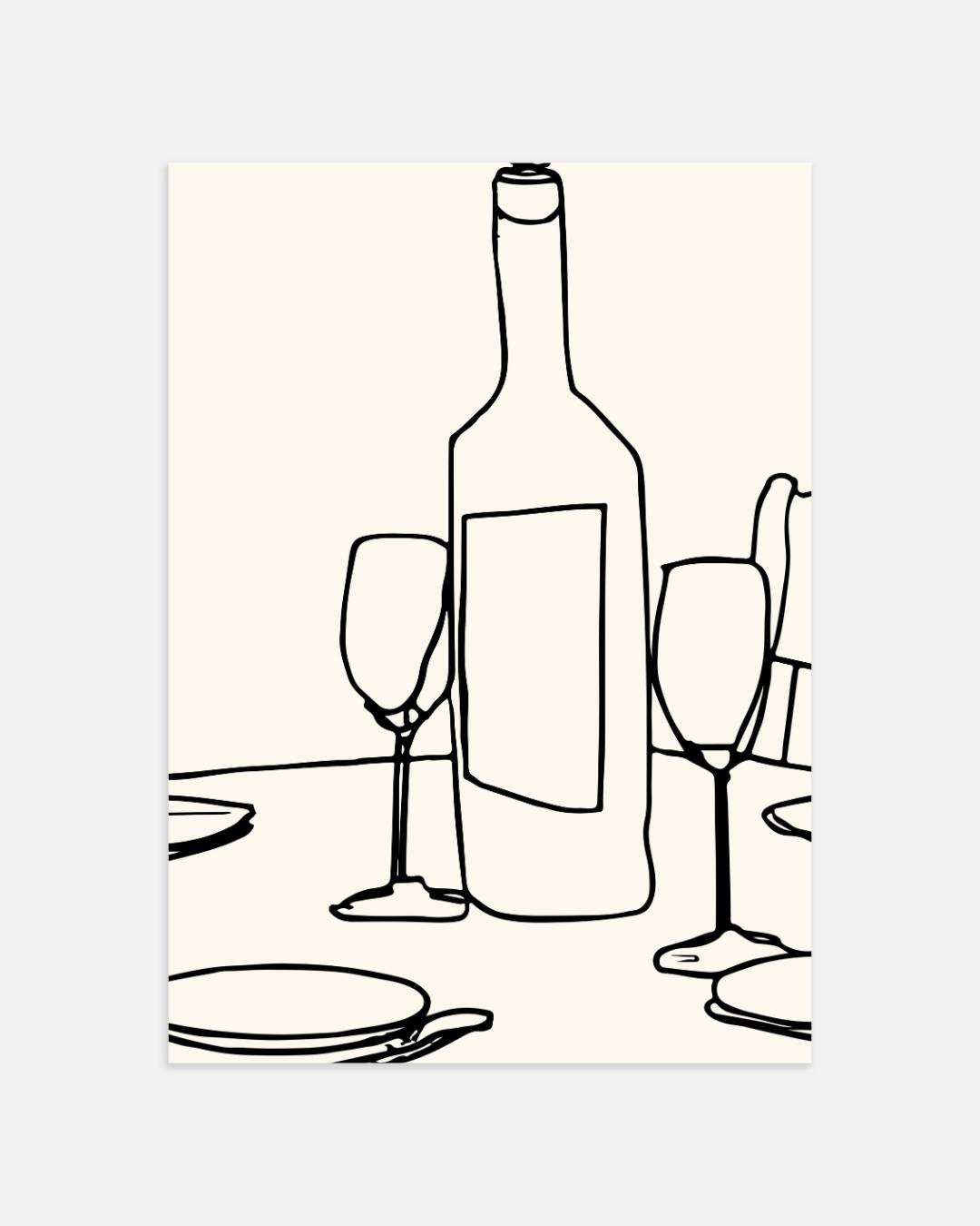 Minimalistische tafelsfeer Poster – portret wanddecoratie van WallArtistic