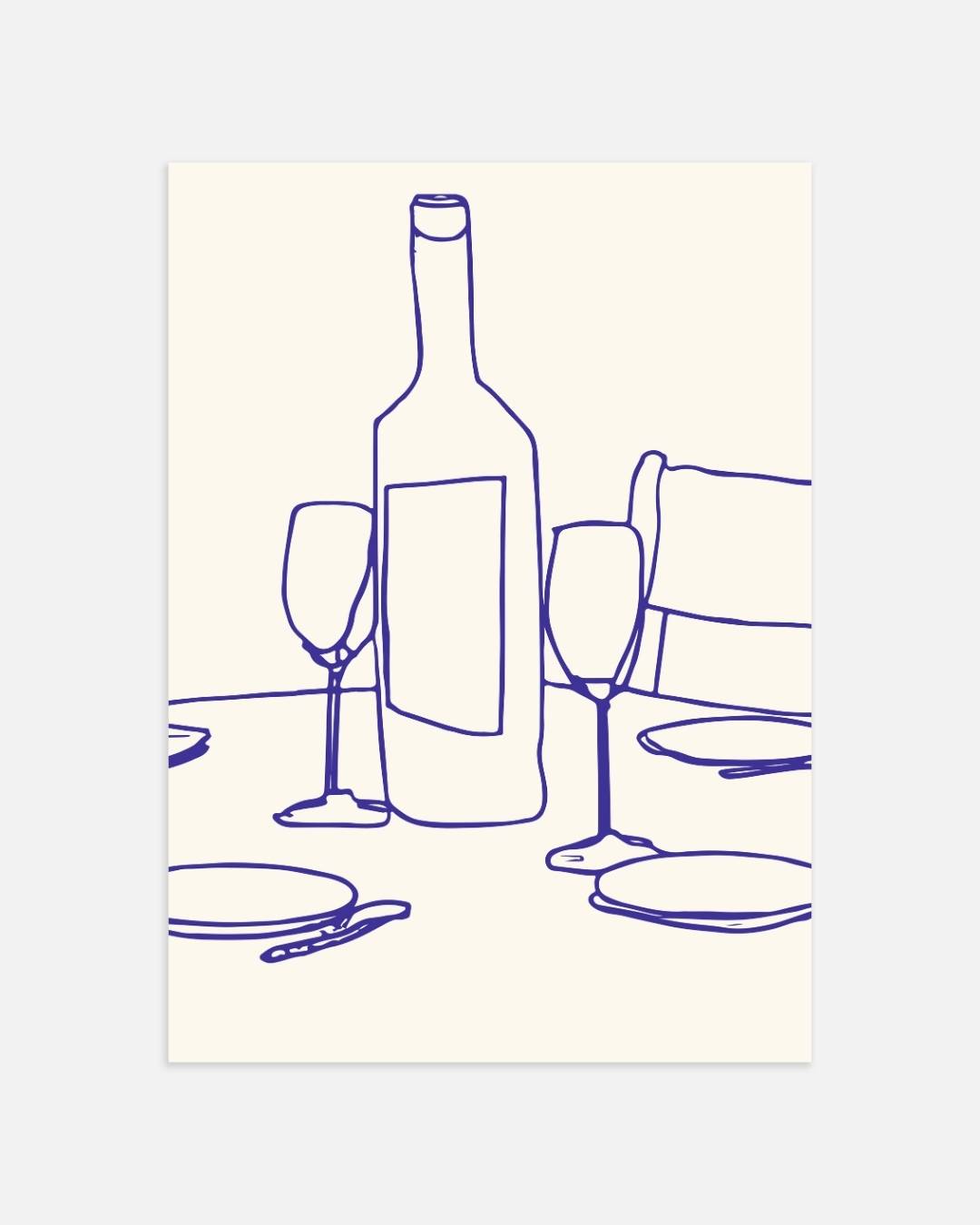 Minimalistische diner Poster – portret wanddecoratie van WallArtistic