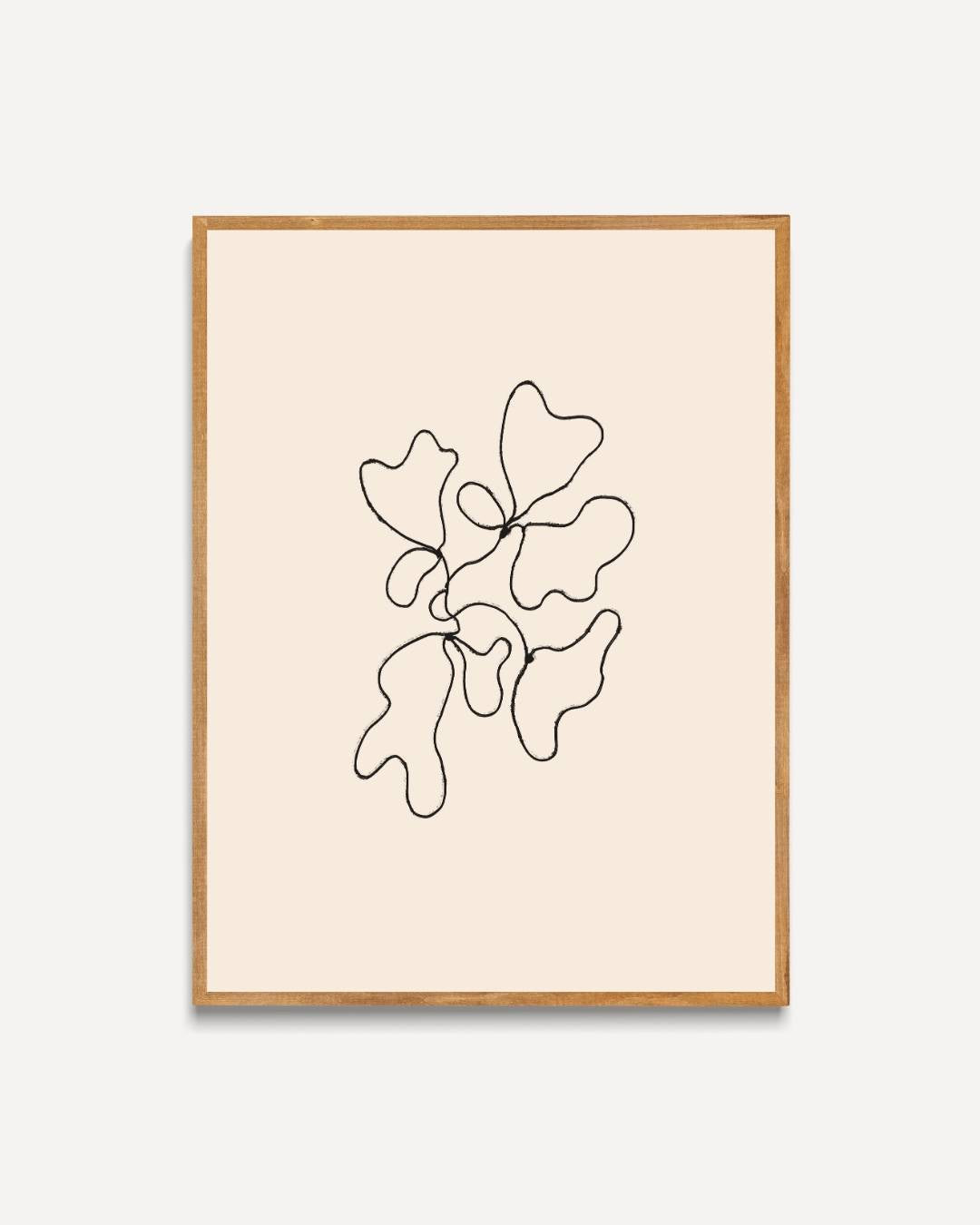 Abstracte bladeren lijntekening Poster – portret poster als wanddecoratie