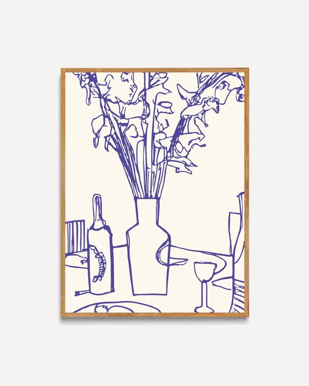 Weelderige tafelbloemen Poster – portret poster als wanddecoratie