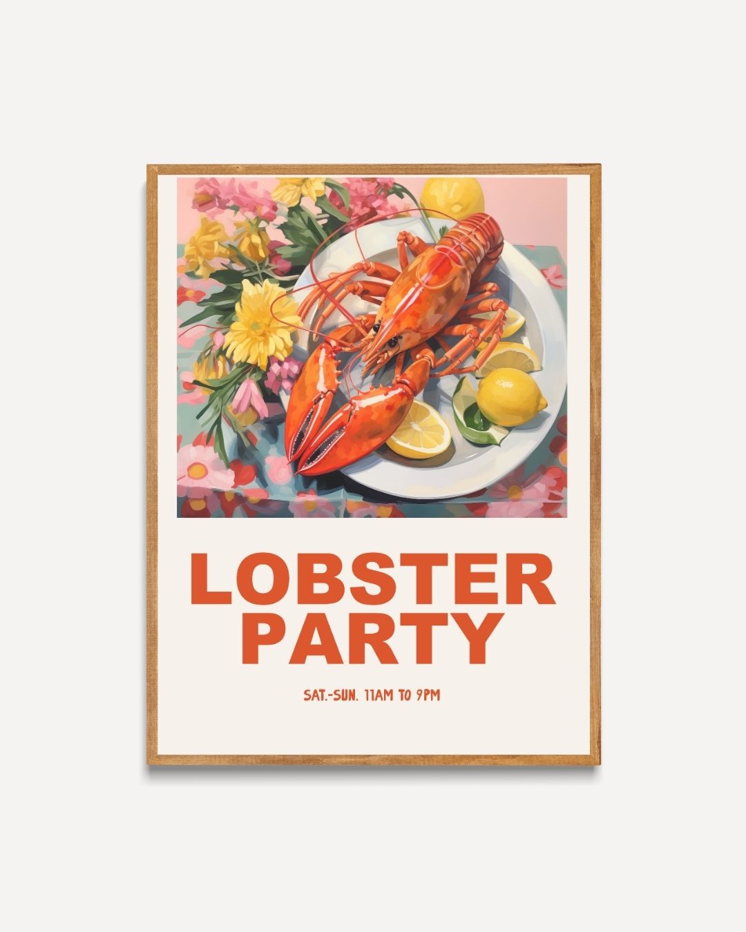 Lobster party Poster – portret poster als wanddecoratie