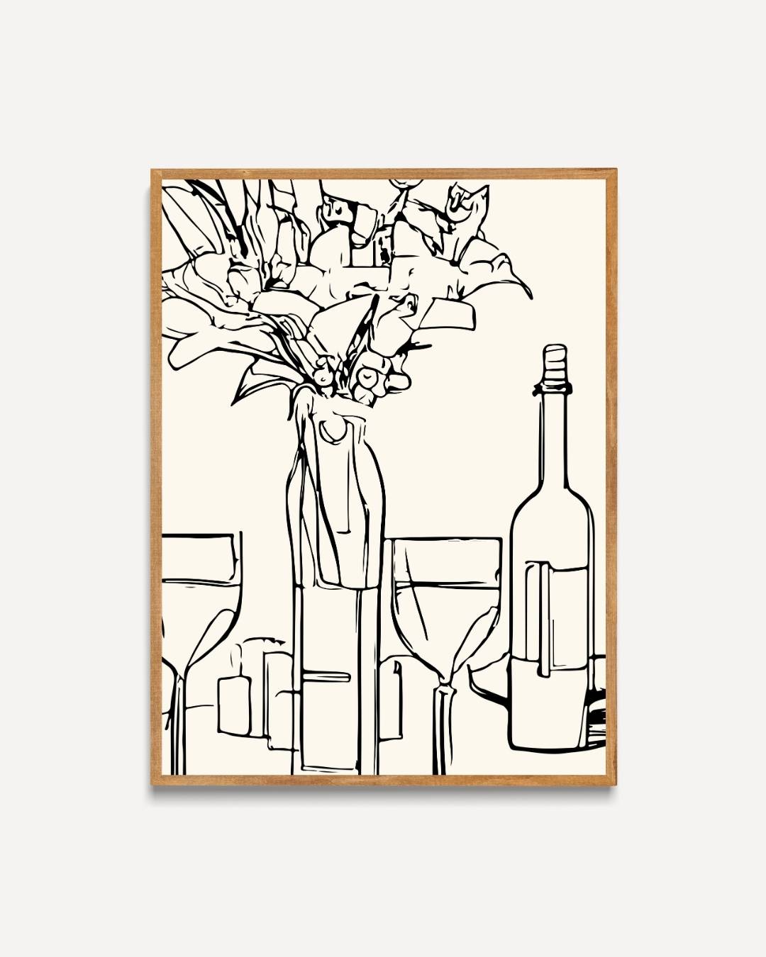 Gezellige bloementafel Poster – portret poster als wanddecoratie