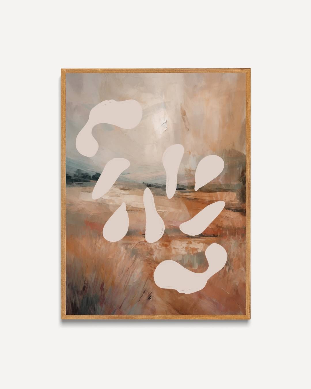 Abstract landschap met organische vormen Poster – portret poster als wanddecoratie