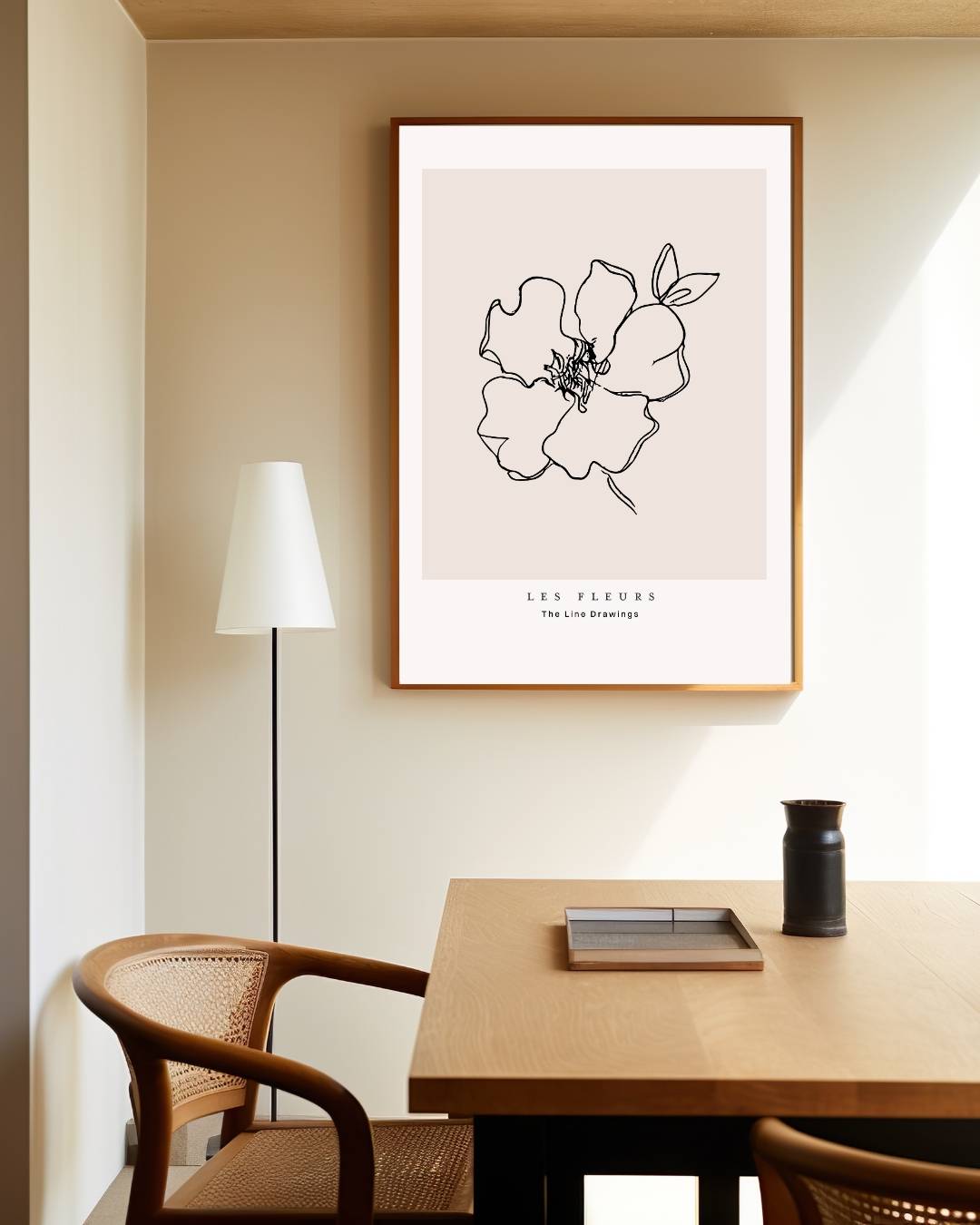 Wildbloemen lijntekening Poster – staande poster voor modern interieur