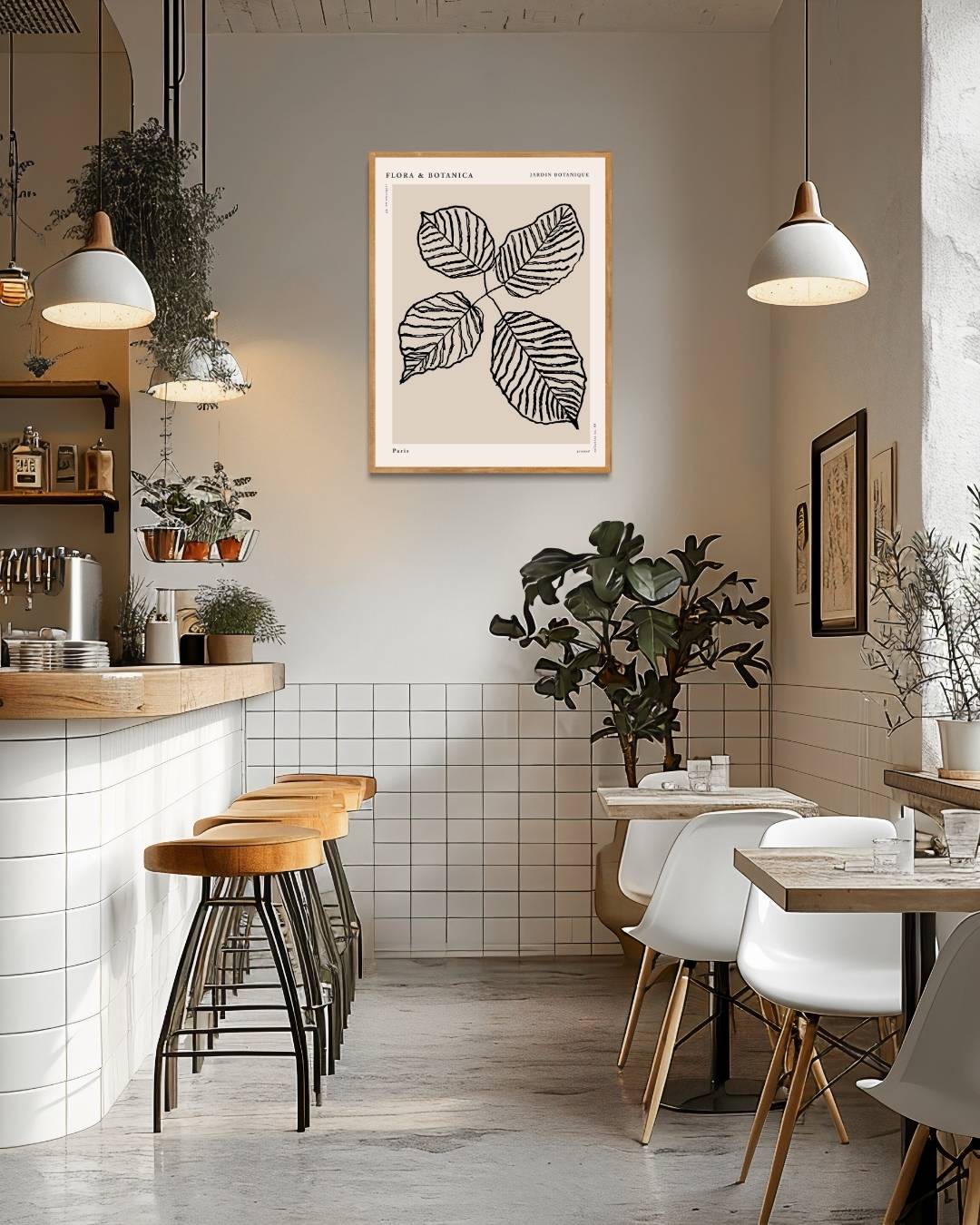 Vier bladeren Poster Kunstwerk – staande poster voor modern interieur