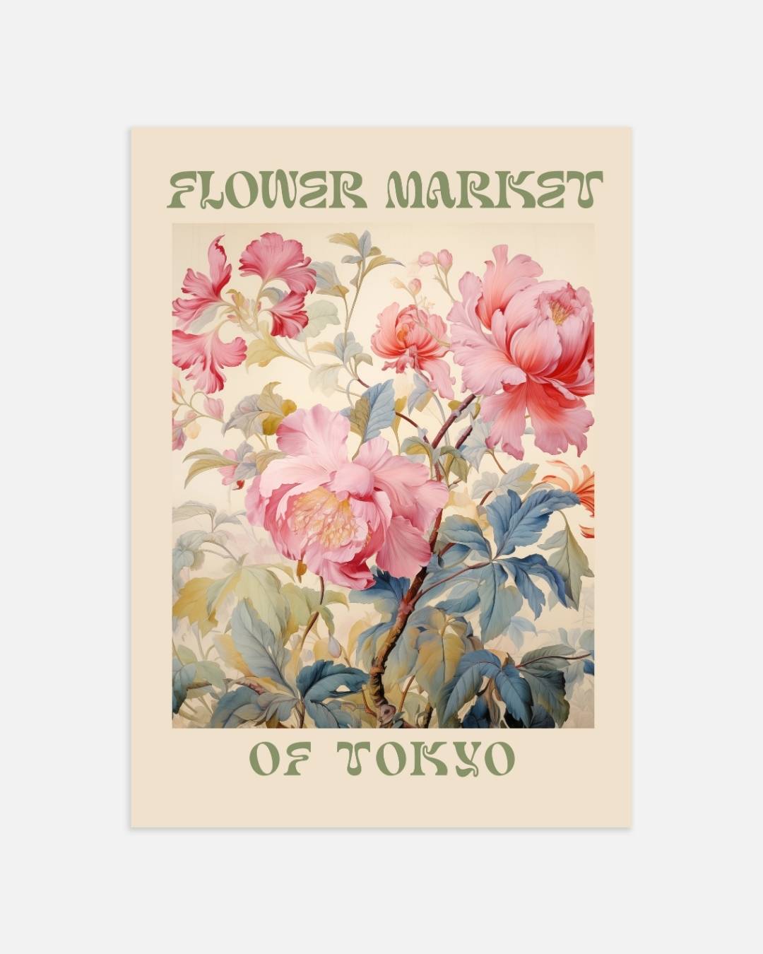 Flower market of Tokyo Poster – portret wanddecoratie van WallArtistic