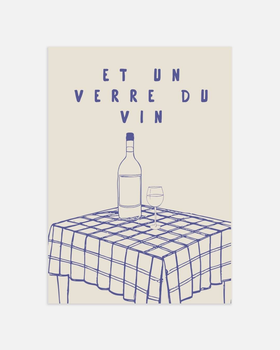 Et un verre du vin Poster Kunstwerk – portret wanddecoratie van WallArtistic