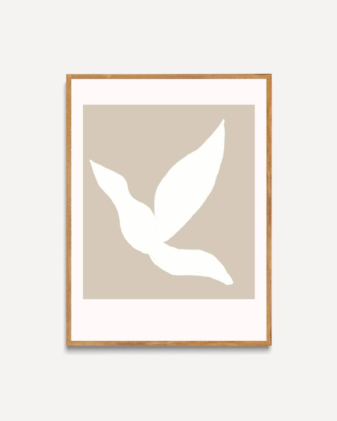 Beige minimalistische bladeren Poster – portret poster als wanddecoratie