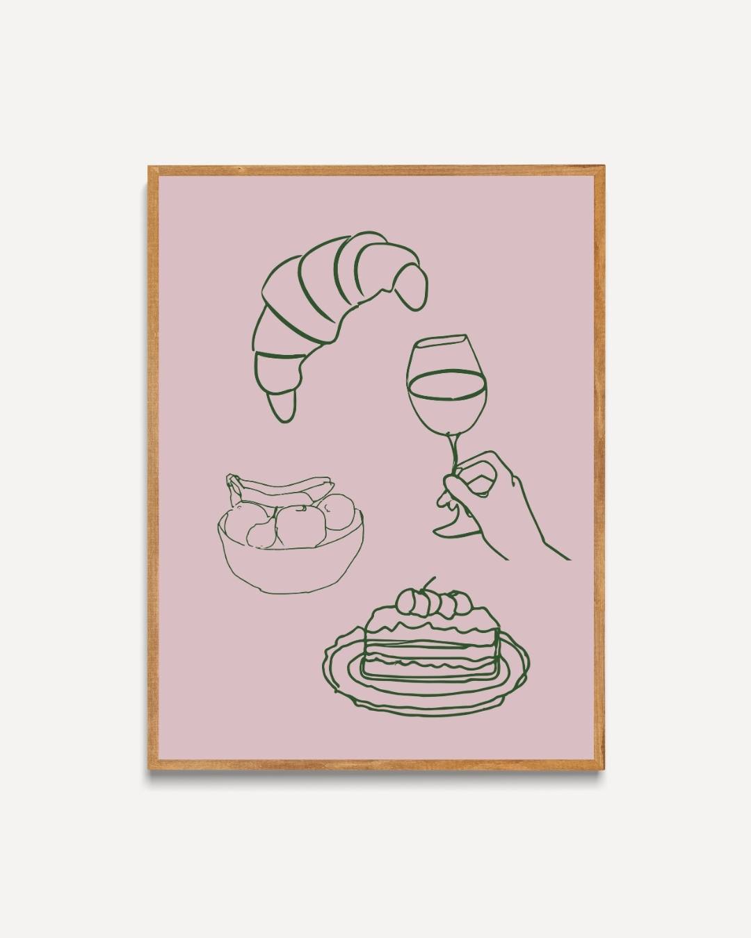 Ontbijt illustratie Poster – portret poster als wanddecoratie
