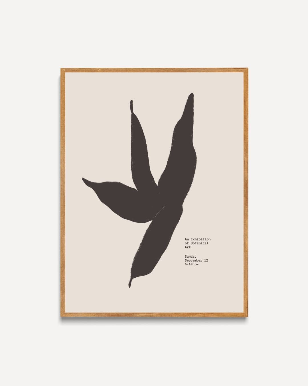 Zwarte minimalistische bladeren Poster – portret poster als wanddecoratie