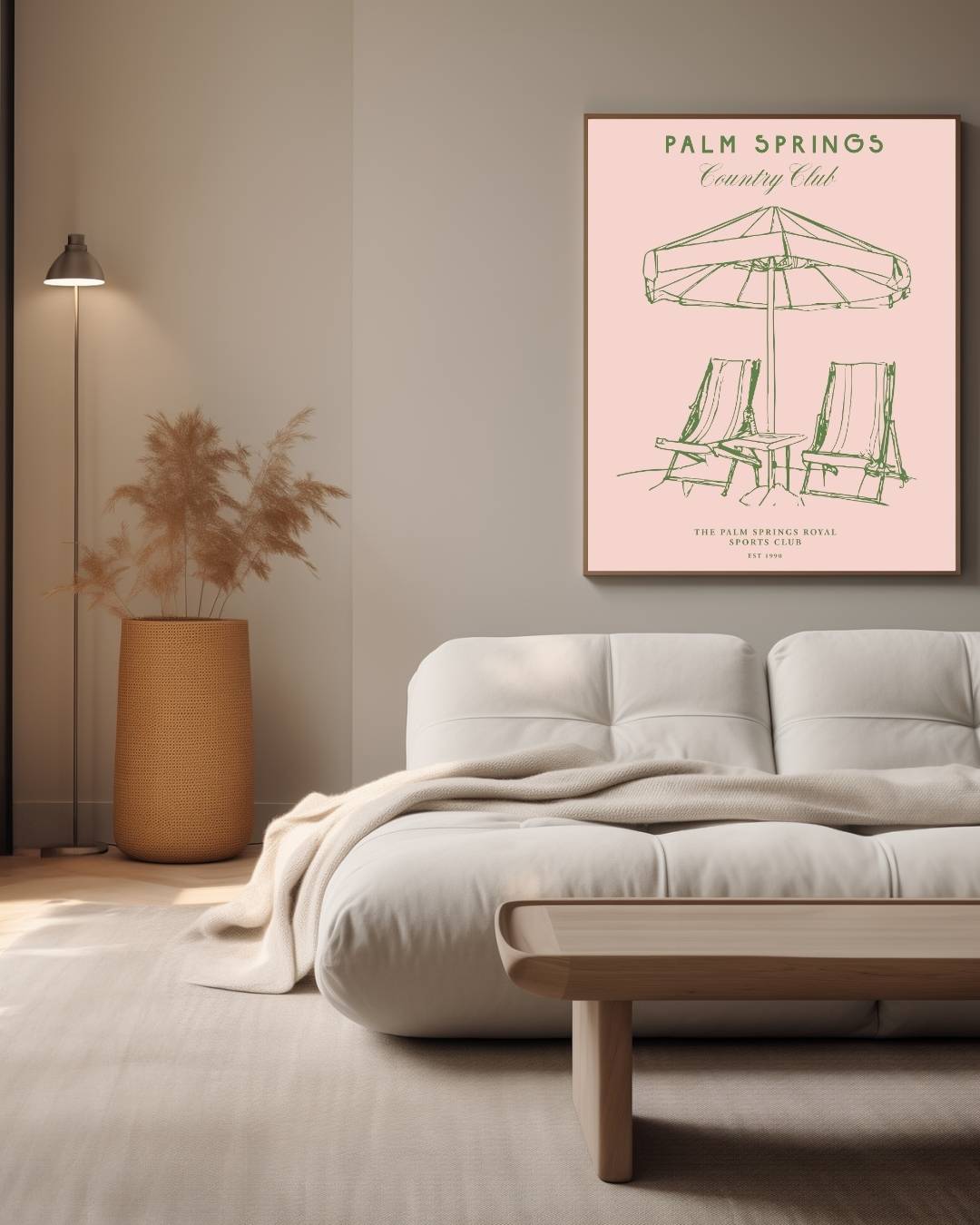 Palm Springs strandstoelen Poster – staande poster voor modern interieur