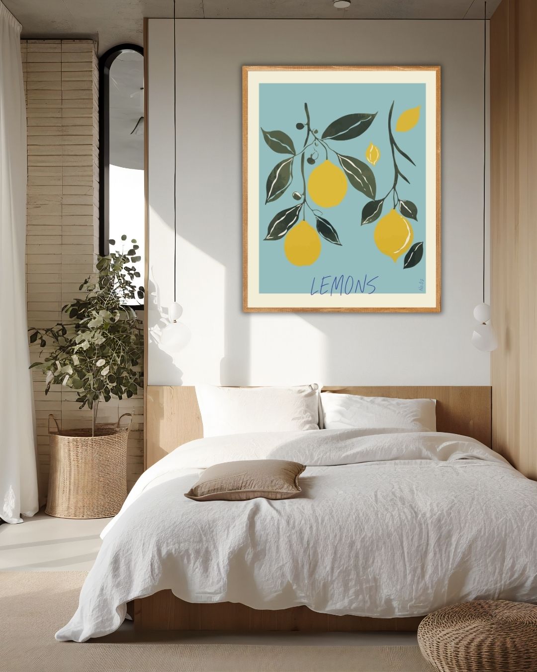 Zomerse Citroenen Poster – staande poster voor modern interieur
