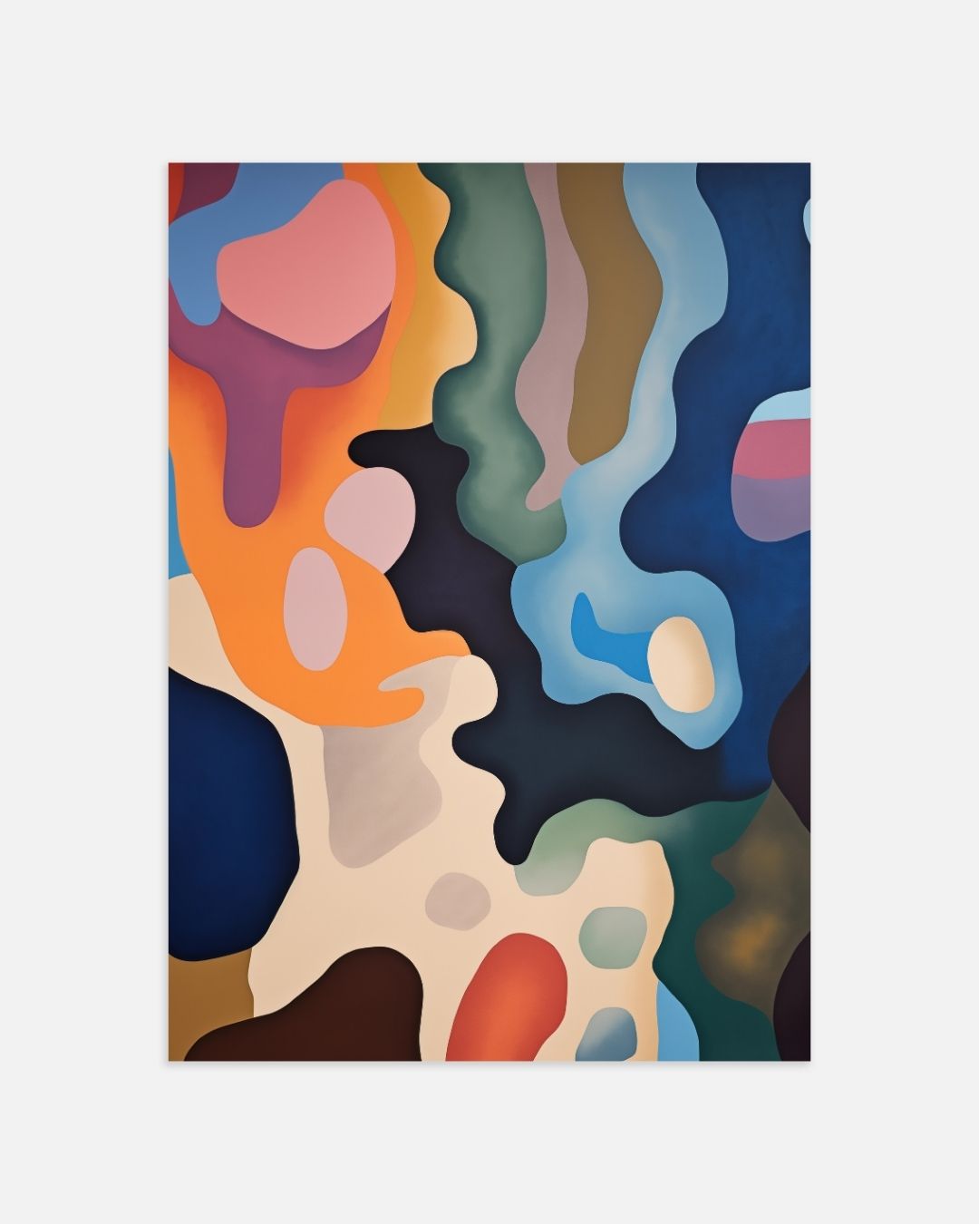Kleurrijke abstractie Poster – portret wanddecoratie van WallArtistic