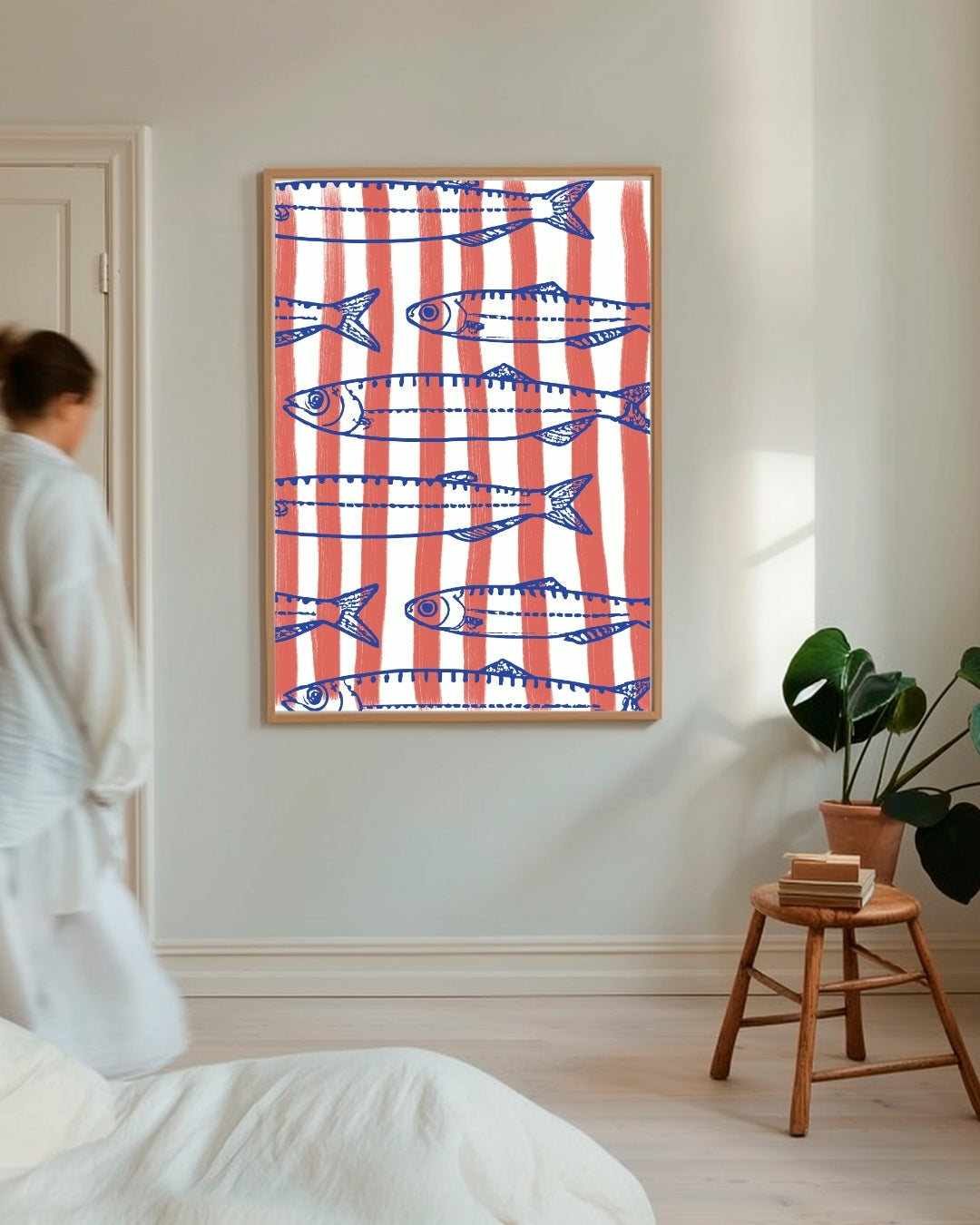Vis Illustratie Poster – staande poster voor modern interieur