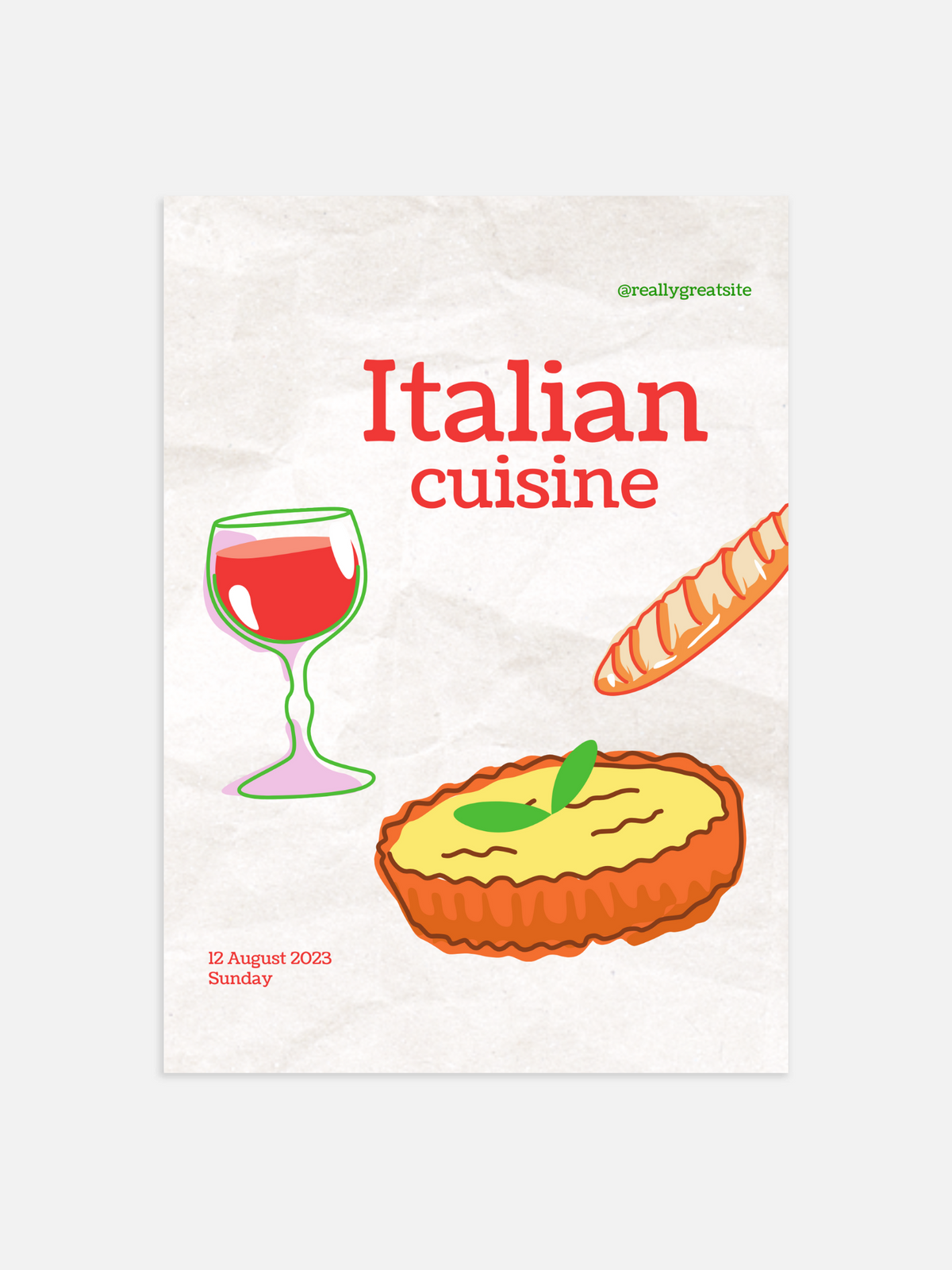 Italian cuisine Poster – portret poster als wanddecoratie