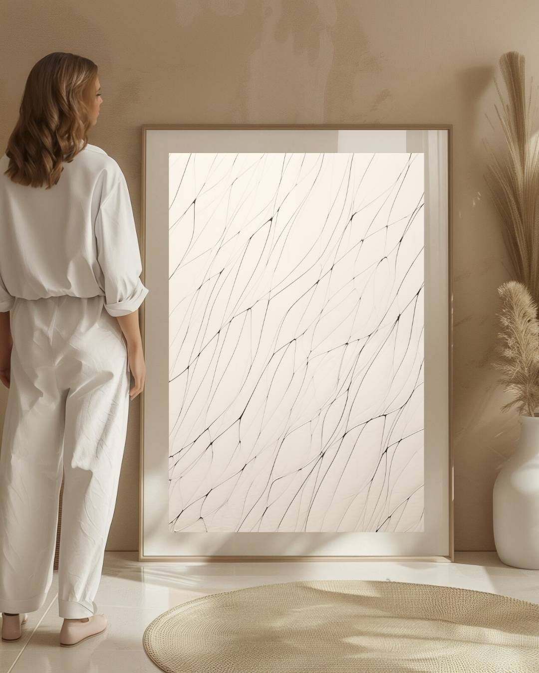 Organische lijnstructuur Poster – staande poster voor modern interieur