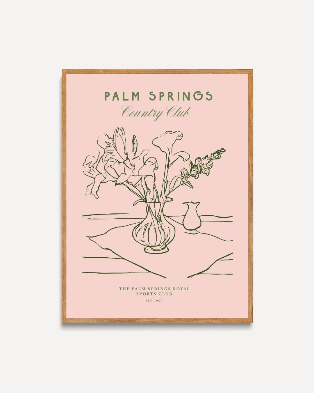 Palm Springs bloemenvaas Poster – portret poster als wanddecoratie