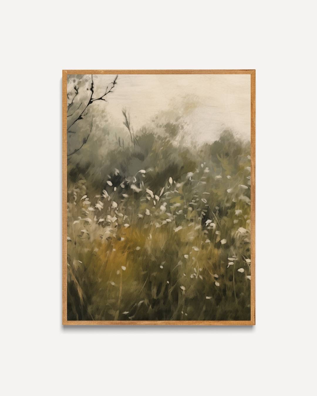 Mistig veldlandschap Poster – portret poster als wanddecoratie