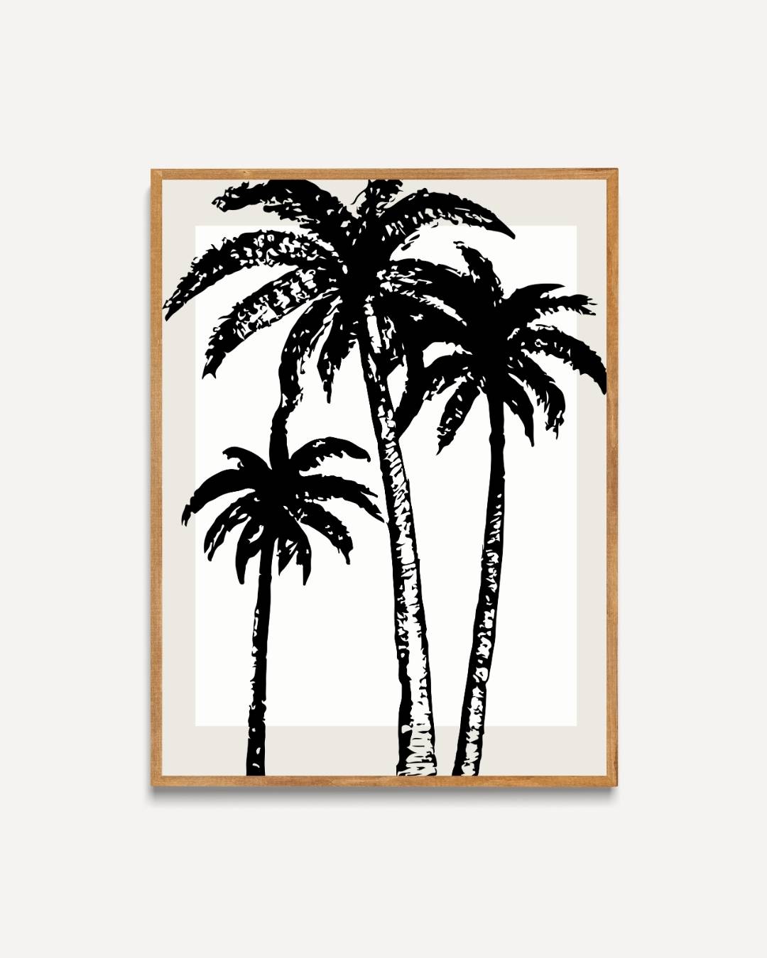 Zwarte palmbomen Poster – portret poster als wanddecoratie