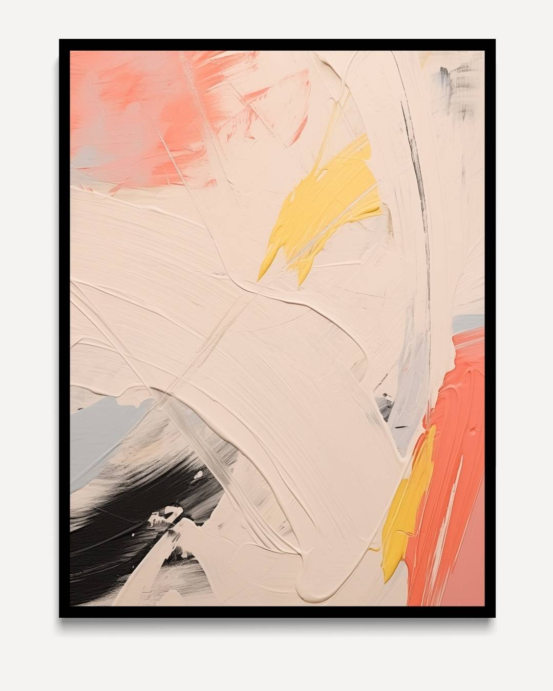 Abstracte zonsopkomst met gele toetsen – portret kunstwerk als wanddecoratie