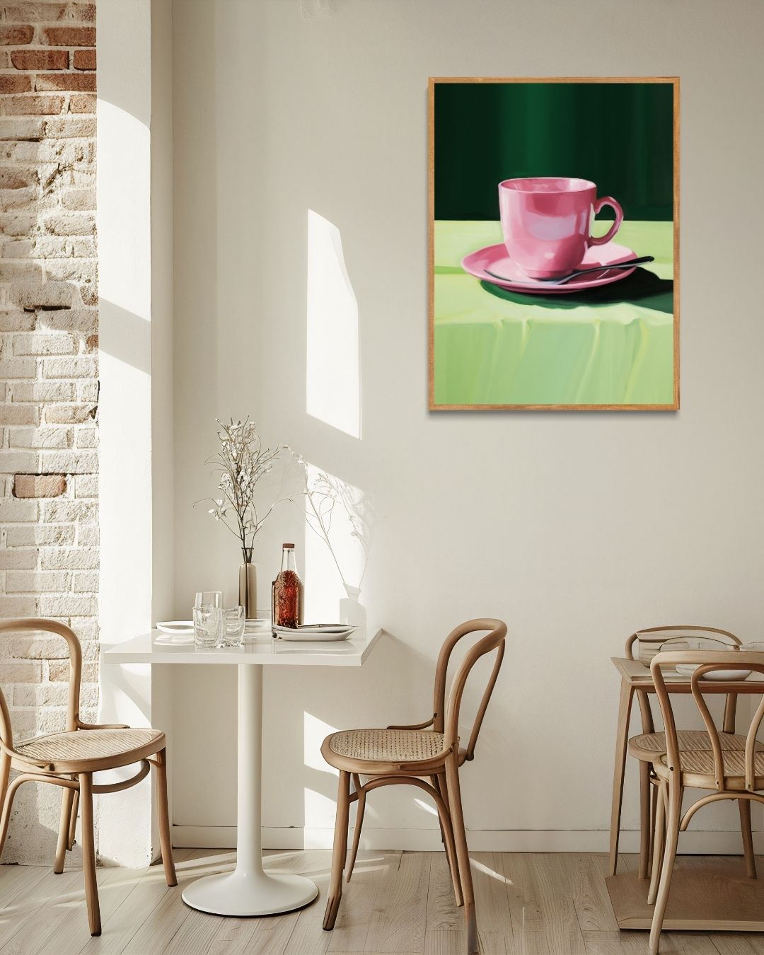 Pink Cup Poster – staande poster voor modern interieur
