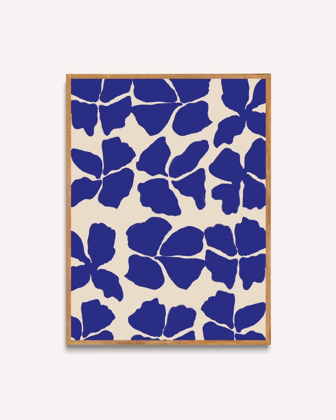Blauwe bloemen poster – portret poster als wanddecoratie