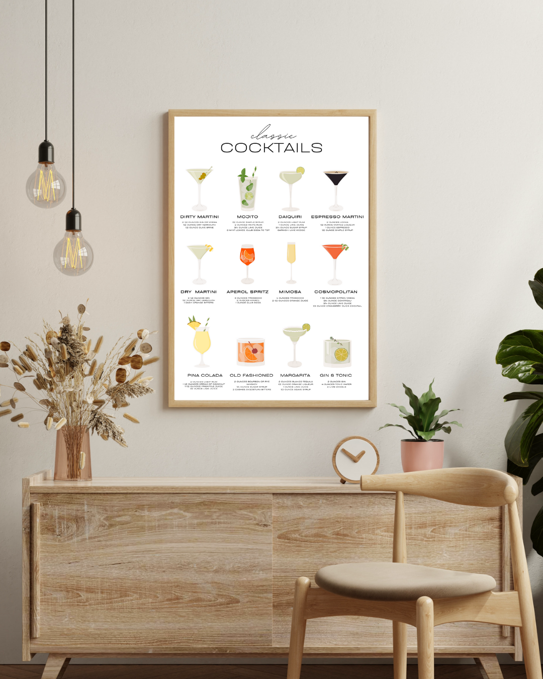 Classic cocktails Poster – staande poster voor modern interieur