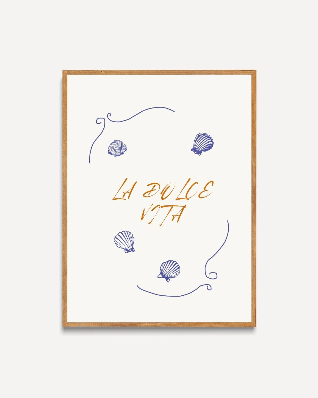 La Dolce Vita schelpen Poster – portret poster als wanddecoratie