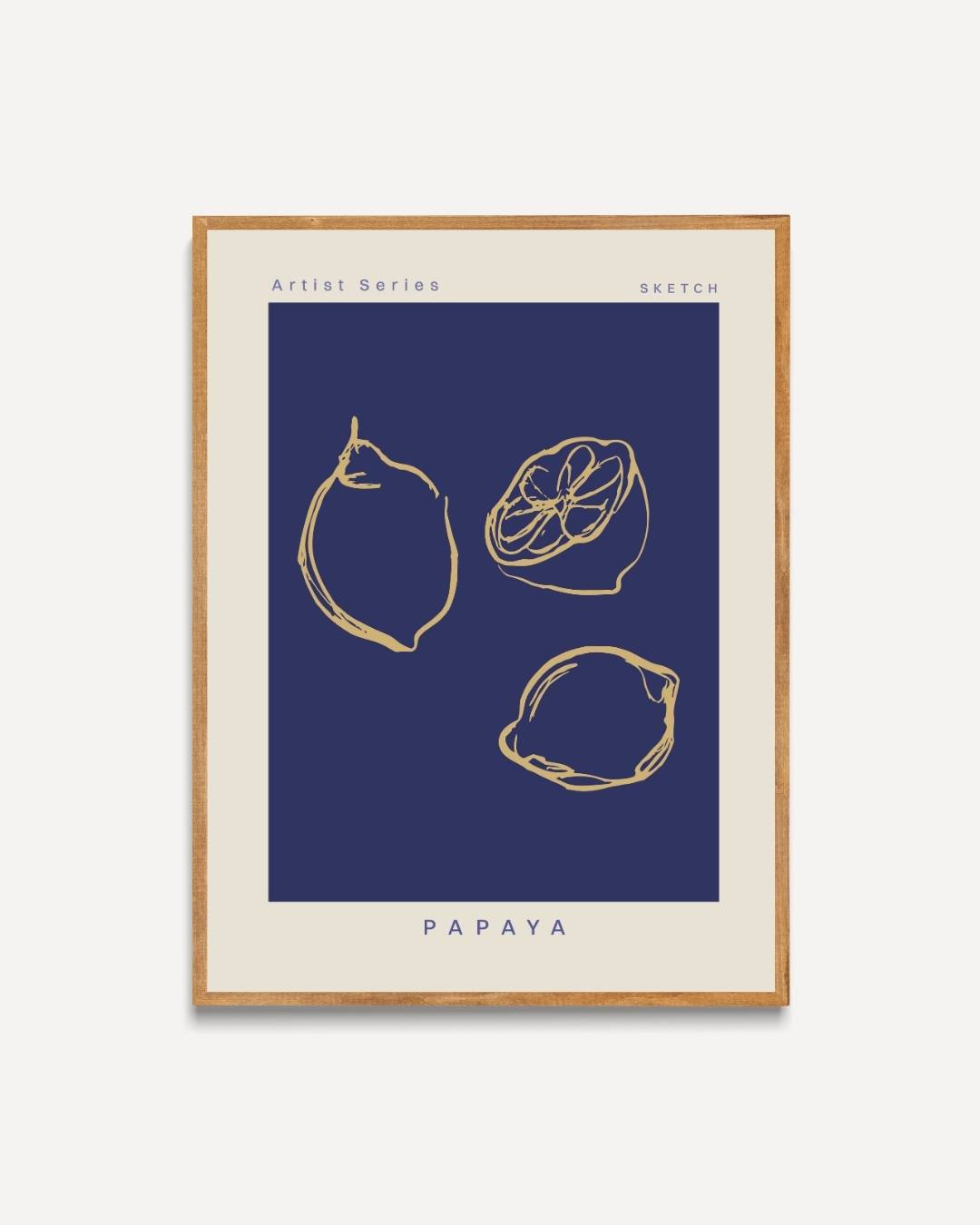 Papaya blue Poster Kunstwerk – portret poster als wanddecoratie