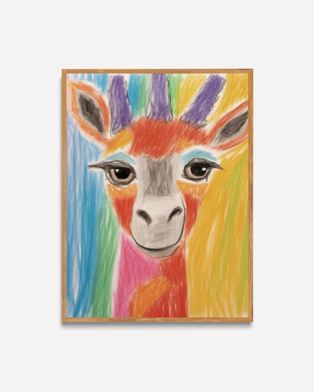 Kleurrijke giraffe illustratie Poster – portret poster als wanddecoratie