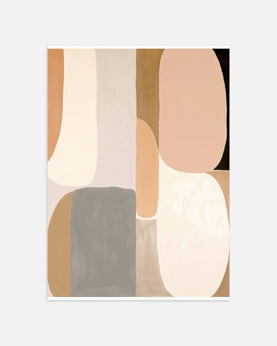 Abstracte vormen in warme tinten Poster – portret wanddecoratie van WallArtistic
