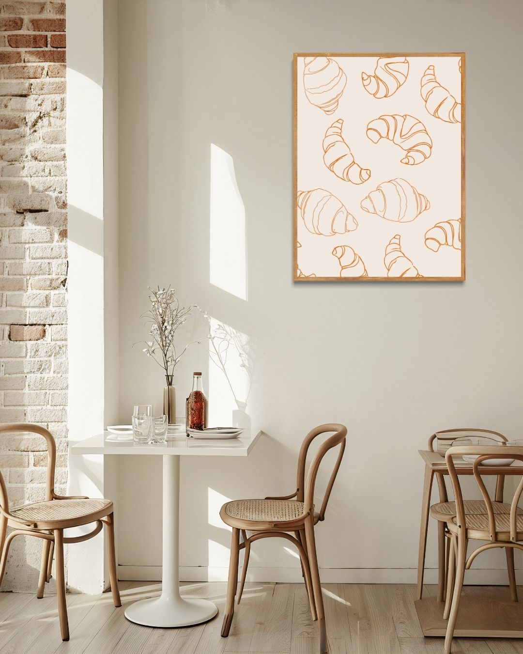 Croissant Pattern Poster – staande poster voor modern interieur
