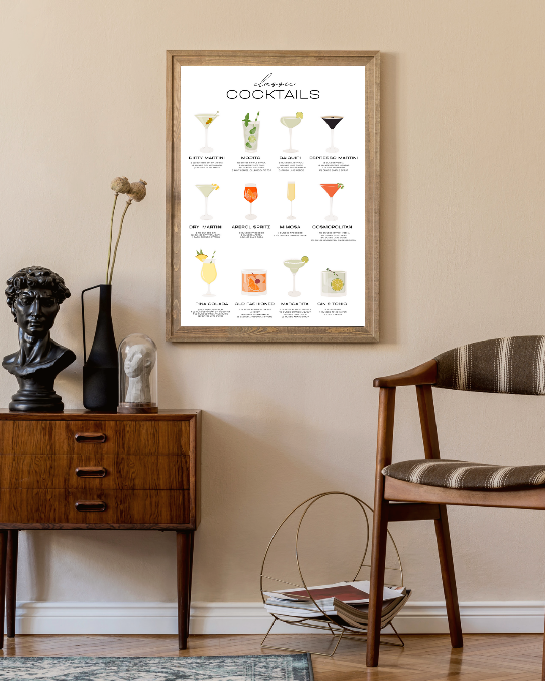 Classic cocktails Poster – portret wanddecoratie van WallArtistic