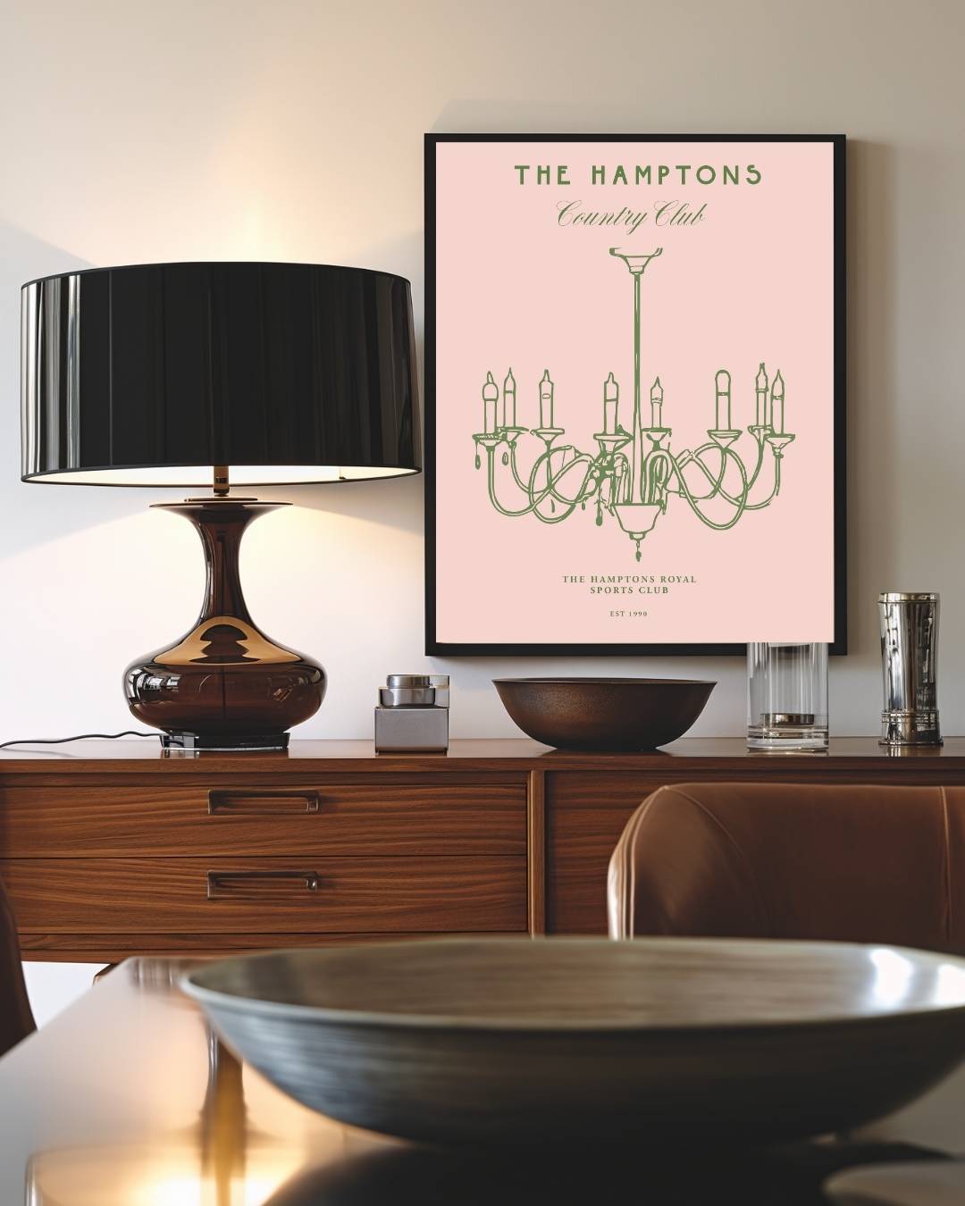 The Hamptons kroonluchter Poster – staande poster voor modern interieur