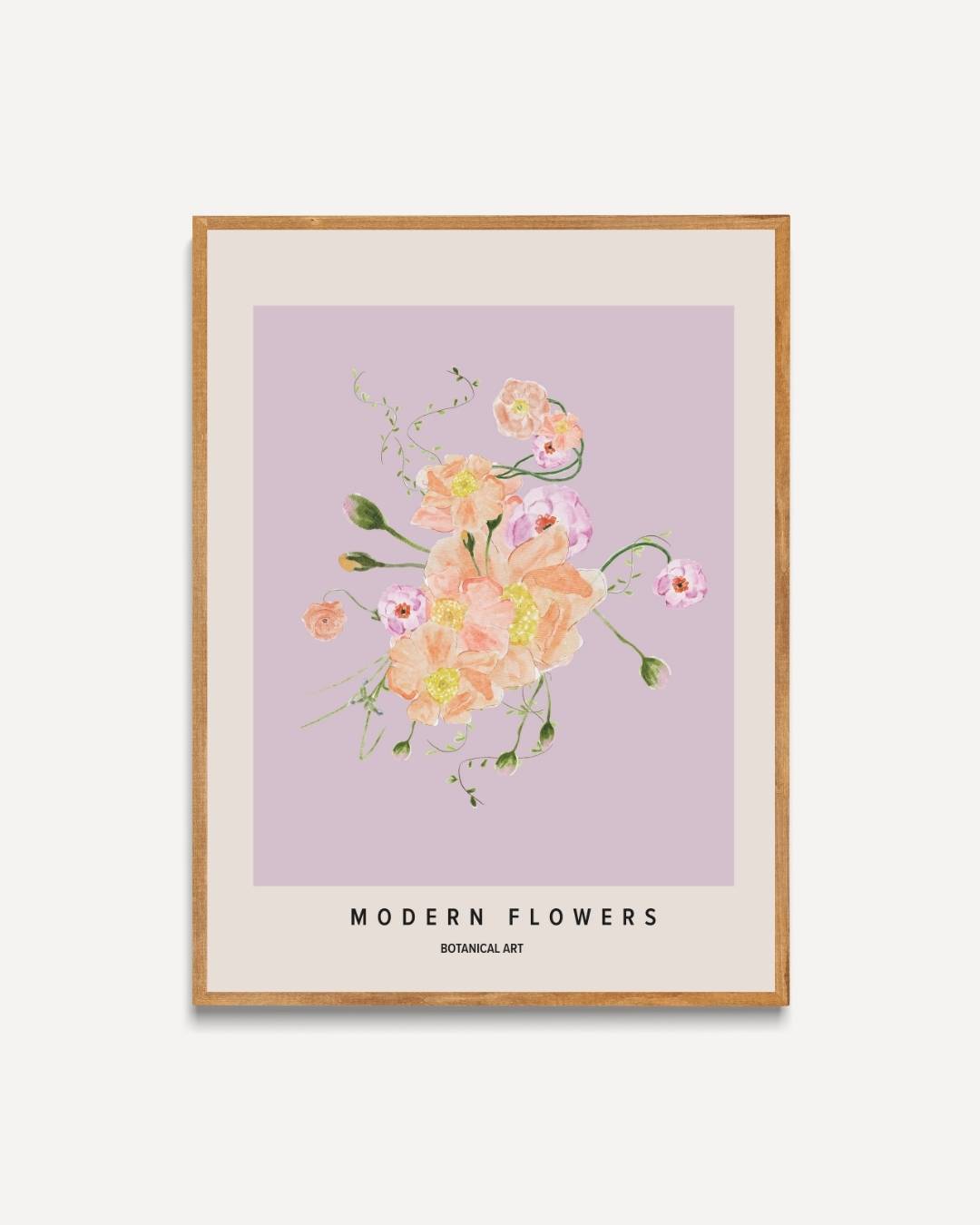 Modern Flowers Poster – portret poster als wanddecoratie