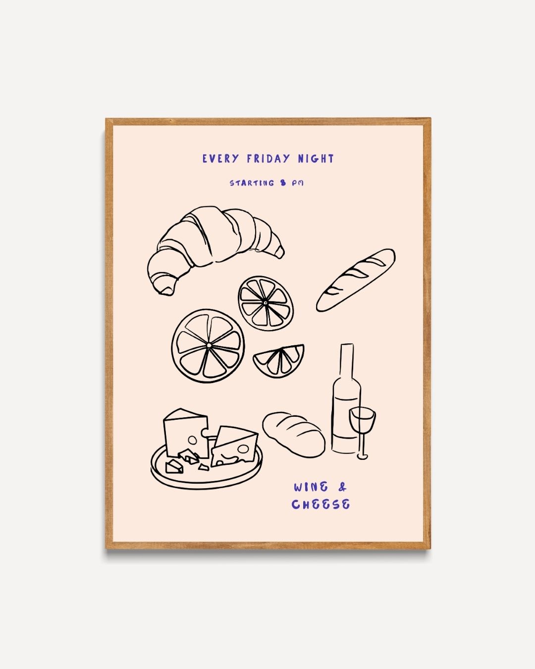 Wine & Cheese Poster – portret poster als wanddecoratie