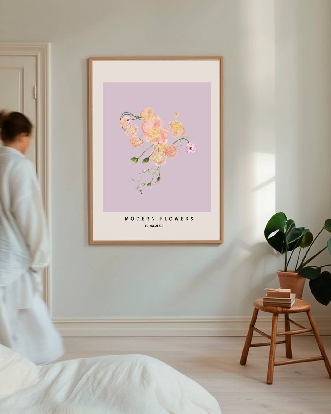 Botenical modern flowers Poster – staande poster voor modern interieur